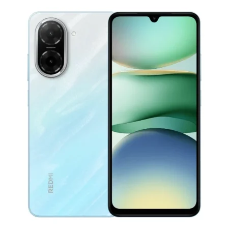 Xiaomi Redmi A5 4G smartphone in blue, front and back view