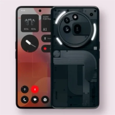 Nothing Phone 3a pro smartphone in black, front and back view