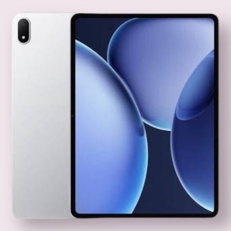 Oppo Pad 4 Pro tablet in silver, front and back view